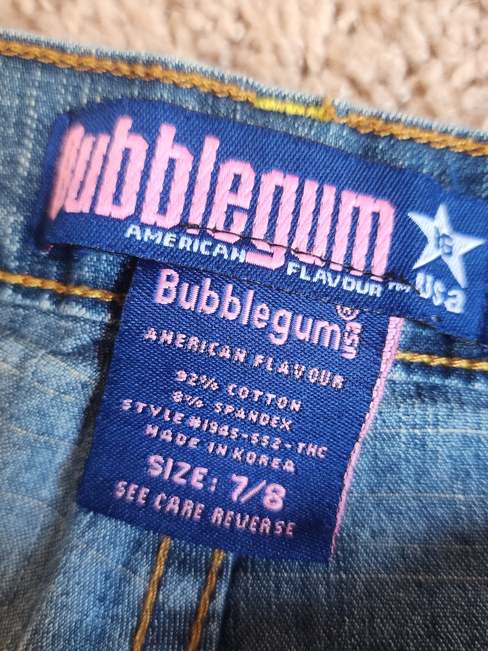 Y2K Bubblegum Denim Capri Jeans, Fits Sz 4 - Picture 6 of 10
